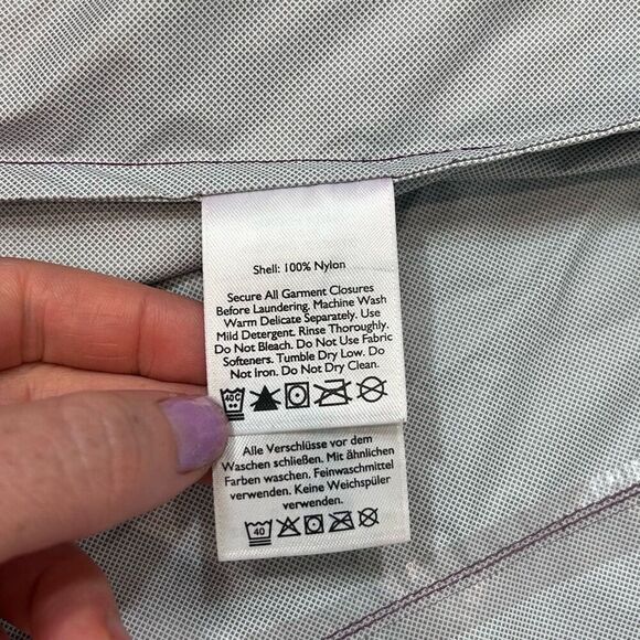 Eddie Bauer Weather Edge Hoodie Rain Jacket Women's Plum Large Full Zip RainCoat - Picture 14 of 16